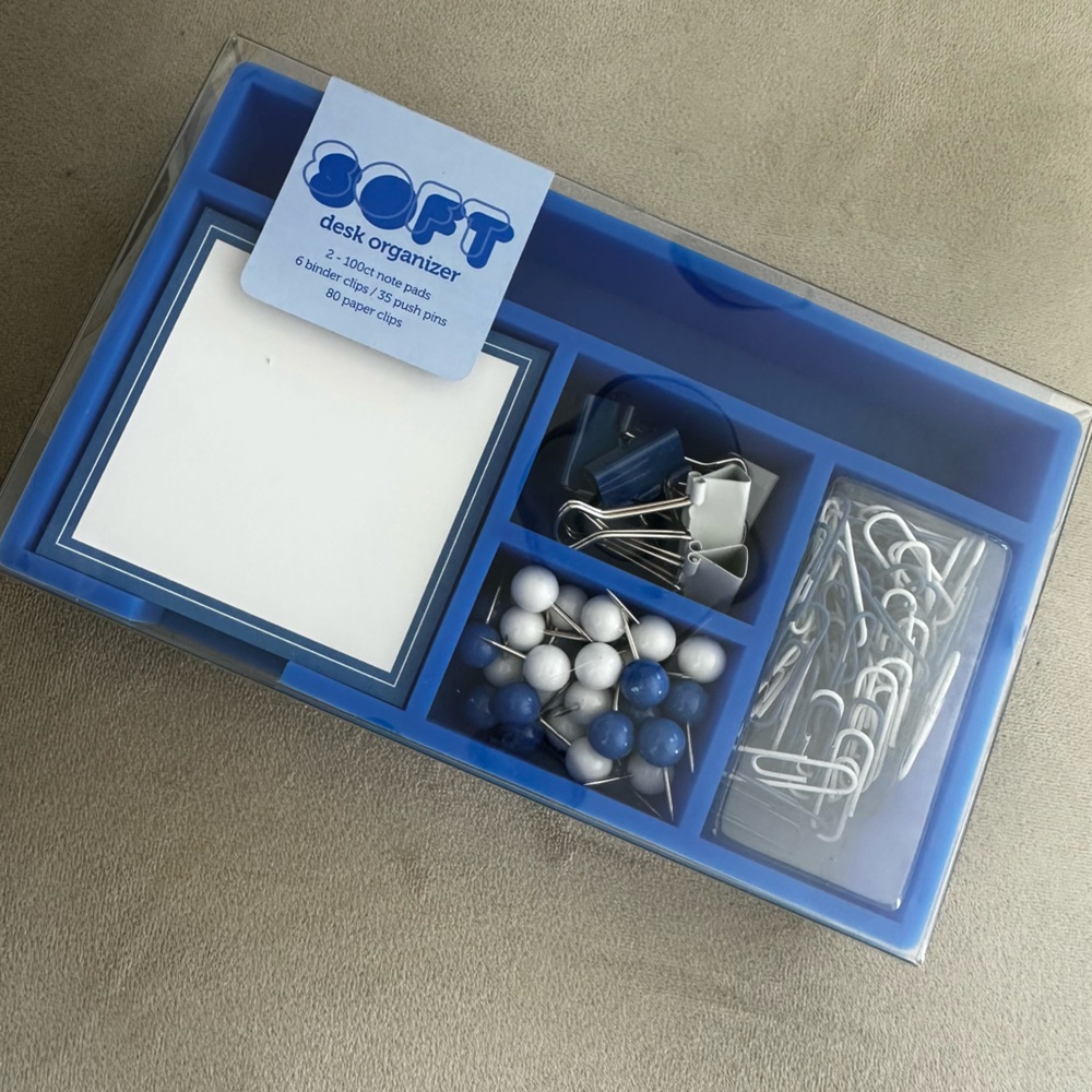 SOFT Blue Desk Organizer Set